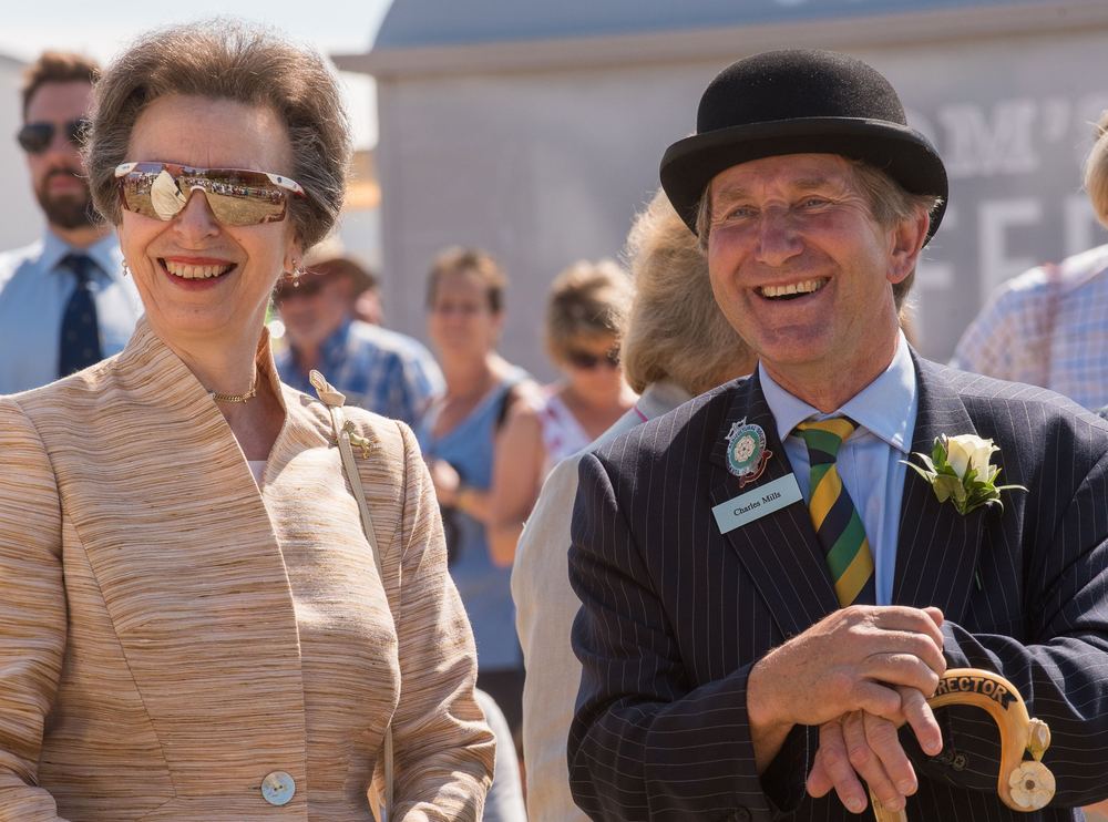 Princess Anne smiling with the Great Yorkshire Show's Director.