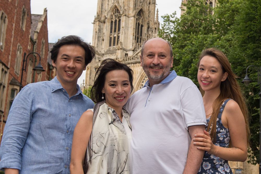 A family portrait in front of York Minster.